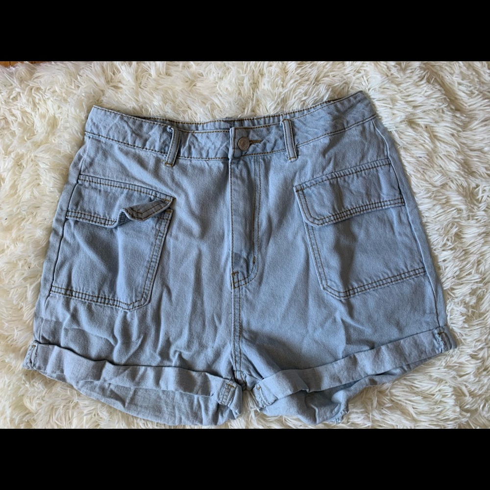 Utility jean shorts